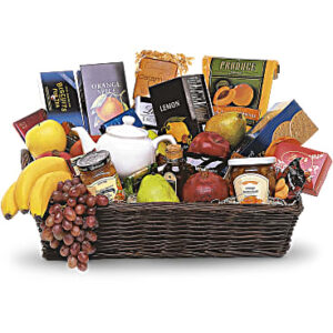 Grande Gourmet Fruit Basket | Mixed Bouquets | Same Day Flower Delivery | Multi-Colored | Teleflora