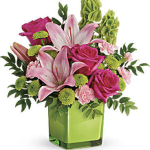 In Love With Lime Bouquet | Mixed Bouquets | Same Day Flower Delivery | Pink | Teleflora