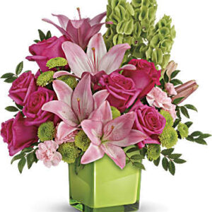In Love With Lime Bouquet | Mixed Bouquets | Same Day Flower Delivery | Pink | Teleflora