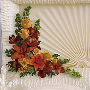 Island Sunset Casket Insert | Mixed Bouquets | Same Day Flower Delivery | Orange | Teleflora