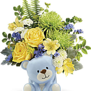 Joyful Blue Bear Bouquet | Mixed Bouquets | Same Day Flower Delivery | Teleflora