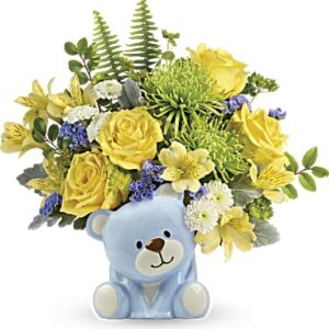 Joyful Blue Bear Bouquet | Mixed Bouquets | Same Day Flower Delivery | Teleflora