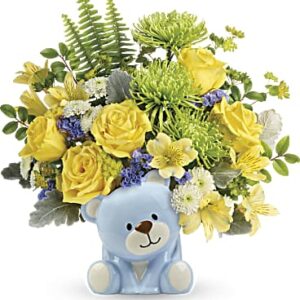 Joyful Blue Bear Bouquet | Mixed Bouquets | Same Day Flower Delivery | Teleflora