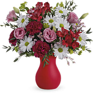 Kissed With Crimson Bouquet | Mixed Bouquets | Same Day Flower Delivery | Multi-Colored | Teleflora