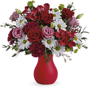Kissed With Crimson Bouquet | Mixed Bouquets | Same Day Flower Delivery | Multi-Colored | Teleflora