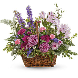 Lavender Meadow Basket Bouquet | Mixed Bouquets | Same Day Flower Delivery | Multi-Colored | Teleflora