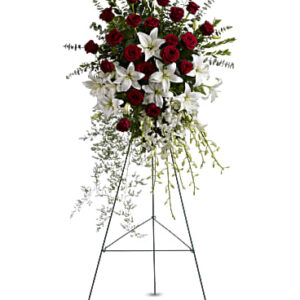 Lily And Rose Tribute Spray | Mixed Bouquets | Same Day Flower Delivery | White | Teleflora