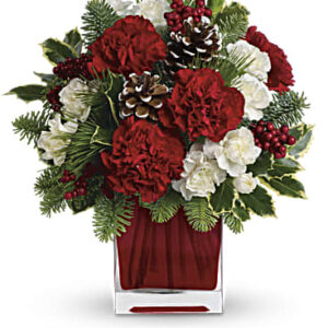 Make Merry Bouquet | Carnations | Same Day Flower Delivery | White | Teleflora