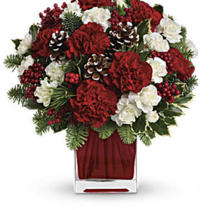 Make Merry Bouquet | Carnations | Same Day Flower Delivery | White | Teleflora
