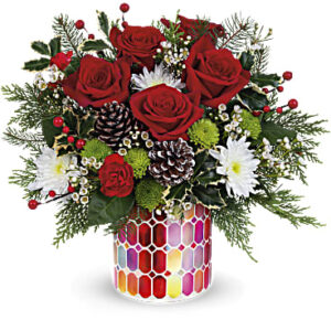 Merriest Season Bouquet | Roses | Same Day Flower Delivery | White | Teleflora