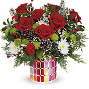 Merriest Season Bouquet | Roses | Same Day Flower Delivery | White | Teleflora