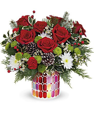 Merriest Season Bouquet | Roses | Same Day Flower Delivery | White | Teleflora