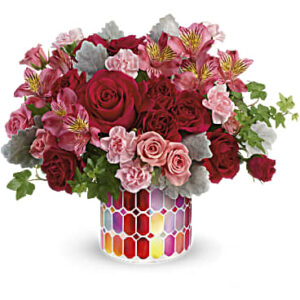Mosaic Of Love Bouquet | Mixed Bouquets | Same Day Flower Delivery | Red | Teleflora