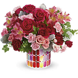 Mosaic Of Love Bouquet | Mixed Bouquets | Same Day Flower Delivery | Red | Teleflora