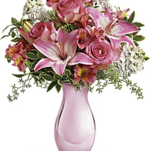 Pink Reflections Bouquet With Roses | Mixed Bouquets | Same Day Flower Delivery | Teleflora