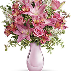 Pink Reflections Bouquet With Roses | Mixed Bouquets | Same Day Flower Delivery | Teleflora