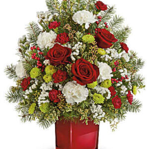 Radiant Winter Tree Bouquet | Carnations | Same Day Flower Delivery | White | Teleflora