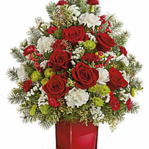 Radiant Winter Tree Bouquet | Carnations | Same Day Flower Delivery | White | Teleflora