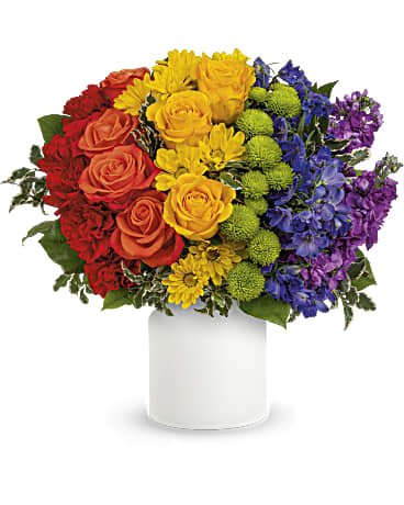 Rainbow Love Bouquet | Mixed Bouquets | Same Day Flower Delivery | Multi-Colored | Teleflora