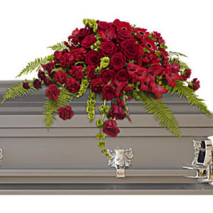 Red Rose Sanctuary Casket Spray | Mixed Bouquets | Same Day Flower Delivery | Teleflora