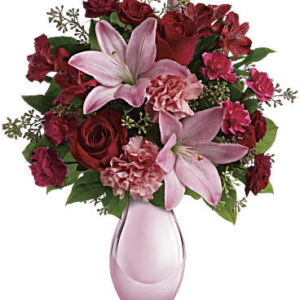 Roses And Pearls Bouquet | Mixed Bouquets | Same Day Flower Delivery | Red | Teleflora