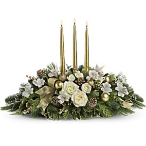 Royal Christmas Centerpiece | Alstroemeria | Same Day Flower Delivery | White | Teleflora