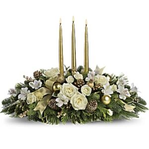 Royal Christmas Centerpiece | Alstroemeria | Same Day Flower Delivery | White | Teleflora
