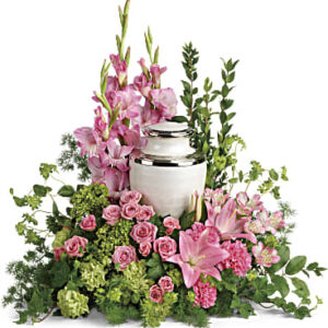 Sacred Solace Cremation Tribute | Mixed Bouquets | Same Day Flower Delivery | Pink | Teleflora