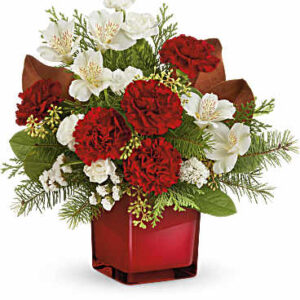 Scarlet Splendor Bouquet | Mixed Bouquets | Same Day Flower Delivery | White | Teleflora