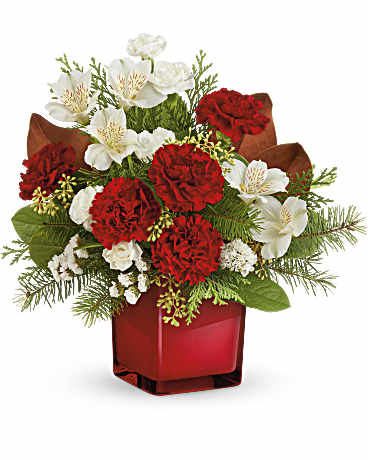 Scarlet Splendor Bouquet | Mixed Bouquets | Same Day Flower Delivery | White | Teleflora