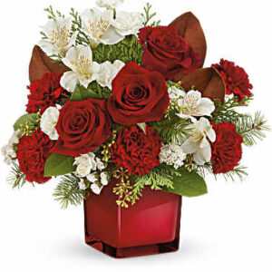 Scarlet Splendor Bouquet | Mixed Bouquets | Same Day Flower Delivery | White | Teleflora