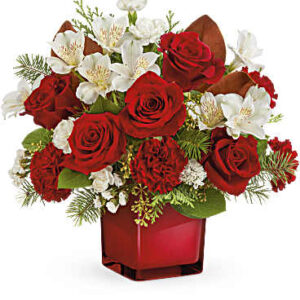 Scarlet Splendor Bouquet | Mixed Bouquets | Same Day Flower Delivery | White | Teleflora