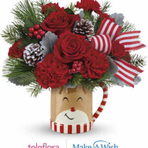 Send A Hug Reindeer Wish Bouquet | Roses | Same Day Flower Delivery | White | Teleflora