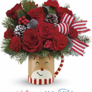 Send A Hug Reindeer Wish Bouquet | Roses | Same Day Flower Delivery | White | Teleflora