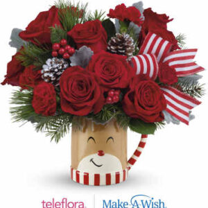 Send A Hug Reindeer Wish Bouquet | Roses | Same Day Flower Delivery | White | Teleflora