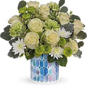 Serene Bliss Bouquet | Roses | Same Day Flower Delivery | Multi-Colored | Teleflora