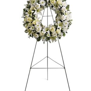 Serenity Wreath | Mixed Bouquets | Same Day Flower Delivery | White | Teleflora
