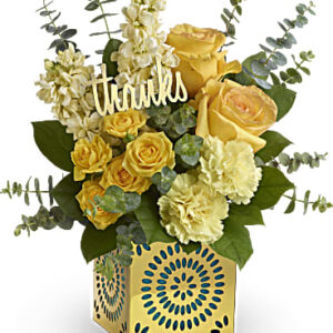 Shimmer Of Thanks Bouquet | Mixed Bouquets | Same Day Flower Delivery | Yellow | Teleflora