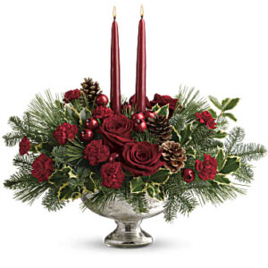 Shining Bright Centerpiece | Roses | Same Day Flower Delivery | White | Teleflora