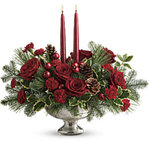 Shining Bright Centerpiece | Roses | Same Day Flower Delivery | White | Teleflora