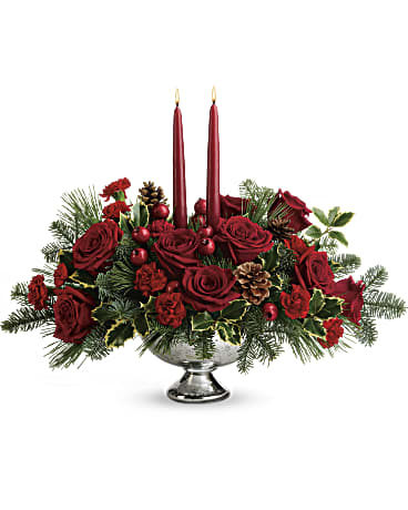 Shining Bright Centerpiece | Roses | Same Day Flower Delivery | White | Teleflora