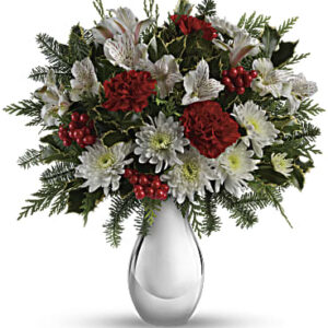 Silver And Snowflakes Bouquet | Mixed Bouquets | Same Day Flower Delivery | White | Teleflora