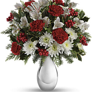 Silver And Snowflakes Bouquet | Mixed Bouquets | Same Day Flower Delivery | White | Teleflora