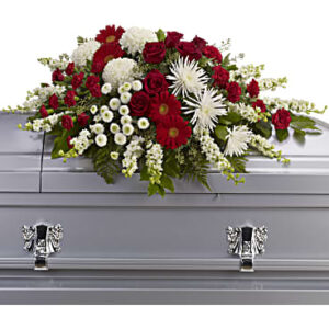 Strength And Wisdom Casket Spray | Mixed Bouquets | Same Day Flower Delivery | White | Teleflora