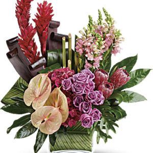 Tahitian Tropics Bouquet | Mixed Bouquets | Same Day Flower Delivery | Red | Teleflora