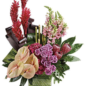 Tahitian Tropics Bouquet | Mixed Bouquets | Same Day Flower Delivery | Red | Teleflora
