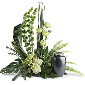 Tranquil Peace Cremation Tribute | Mixed Bouquets | Same Day Flower Delivery | White | Teleflora