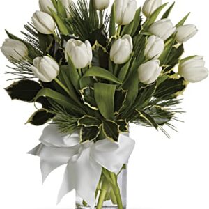 Tulips And Pine Bouquet | Same Day Flower Delivery | White | Teleflora