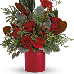 Wild & Wonderful Christmas Bouquet | Roses | Same Day Flower Delivery | Red | Teleflora