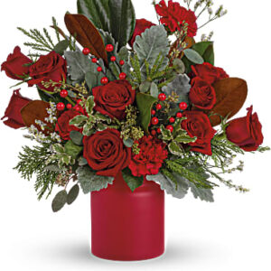 Wild & Wonderful Christmas Bouquet | Roses | Same Day Flower Delivery | Red | Teleflora
